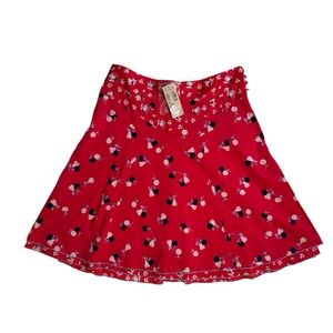 American Eagle Outfitters red fruit printed layered skirt women’s size 0 NWT